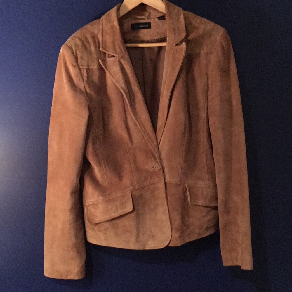 Context leather jacket